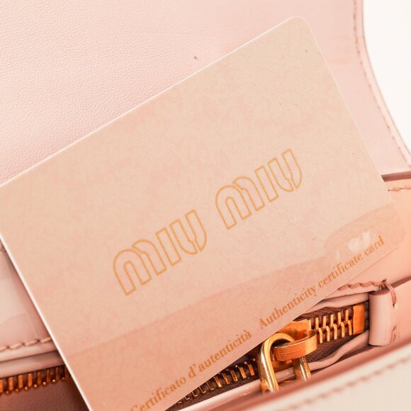Miu Miu Gemma Vernice Leather Top-Handle Flap Bag - Picture 13 of 13